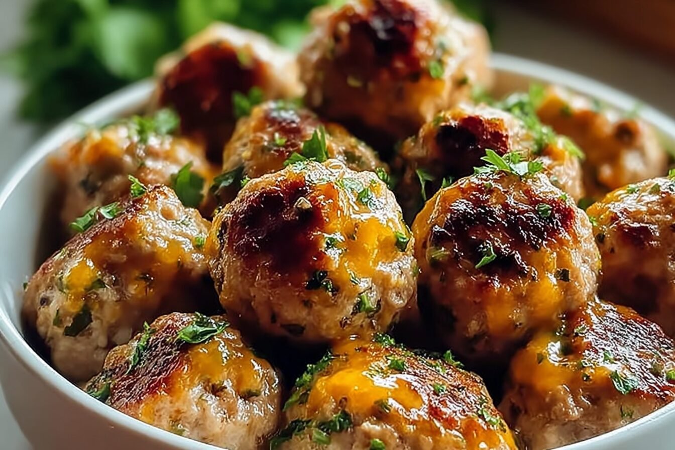 Baked Italian Herb Chicken Meatballs