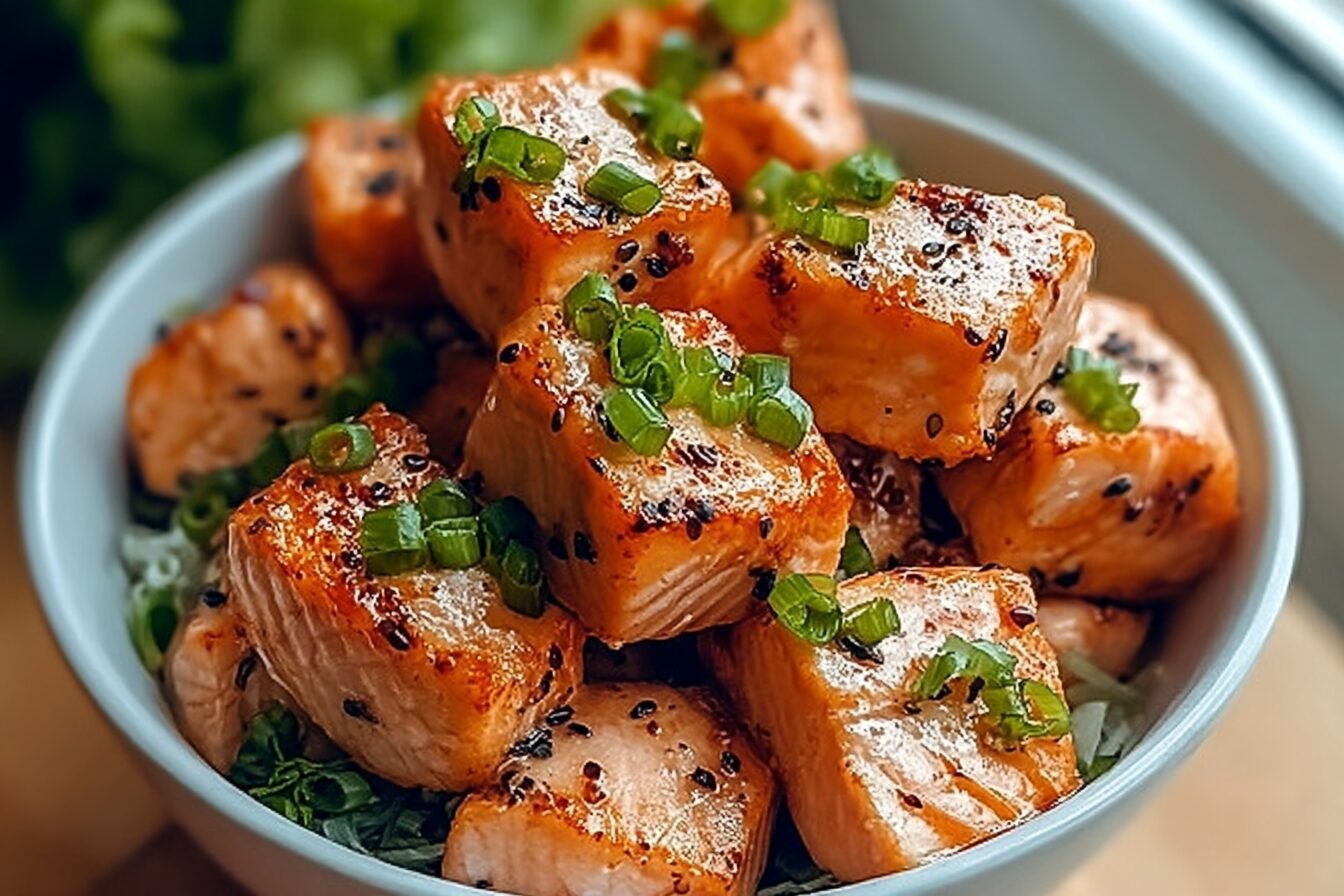 Crispy Bang Bang Salmon Bowls With Flavorful Bites 6 Bang Bang Salmon Bites Bowls