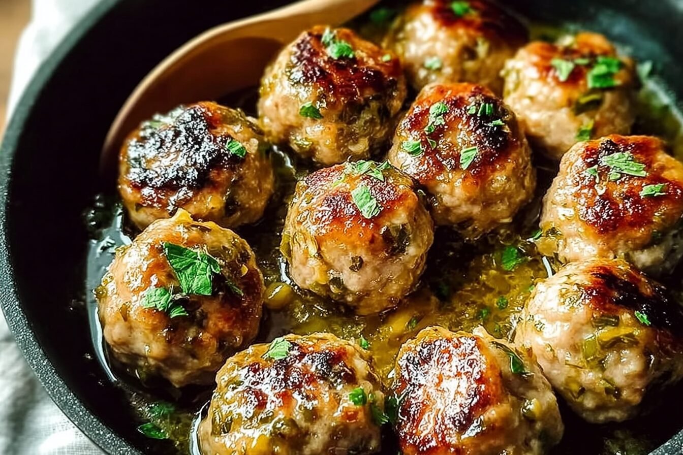 Chicken Piccata Meatballs Recipe With Tangy Lemon Sauce 6 Chicken Piccata Meatballs