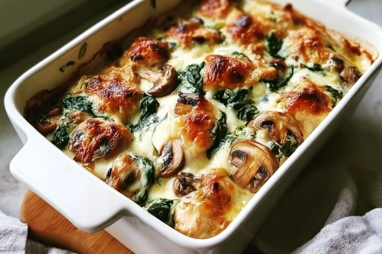 Chicken Spinach Mushroom Oven Dish 10.Png