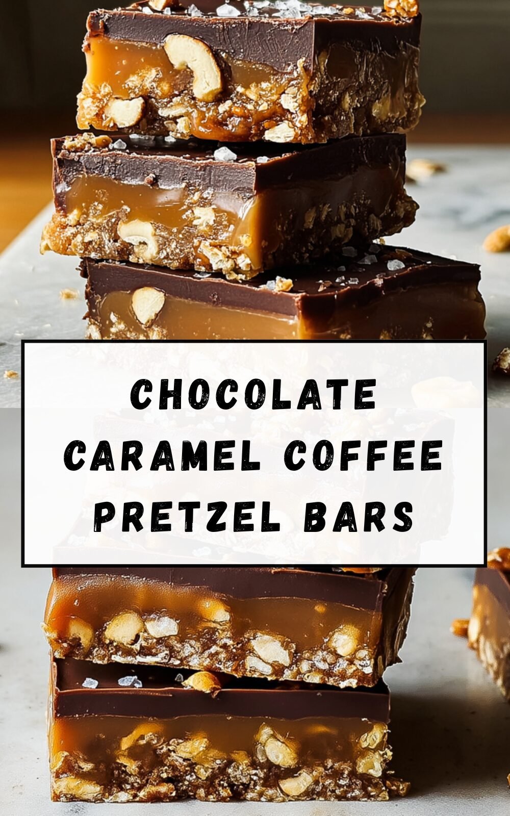 Chocolate Caramel Coffee Pretzel Bars