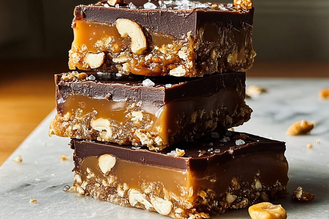 Chocolate Caramel Coffee Pretzel Bars