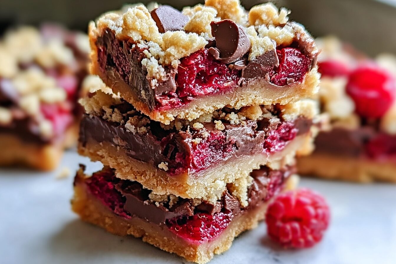Chocolate Raspberry Crumb Bars