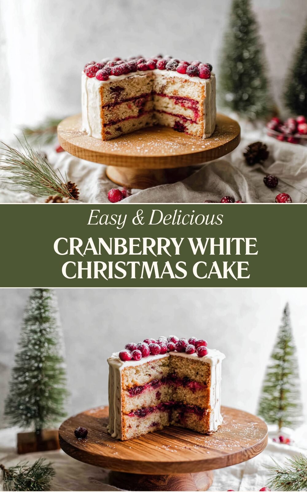Cranberry White Christmas Cake