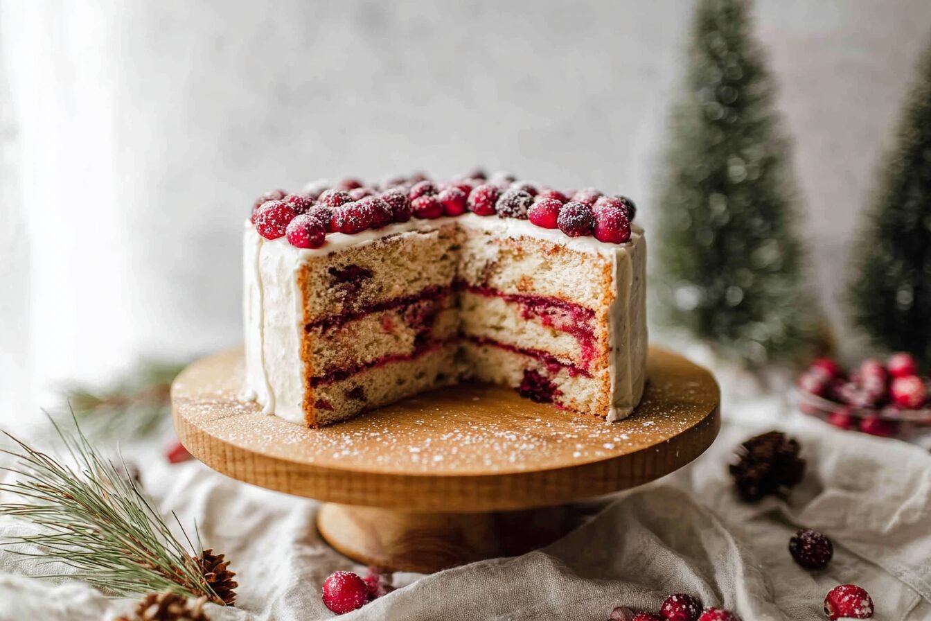 Cranberry White Christmas Cake
