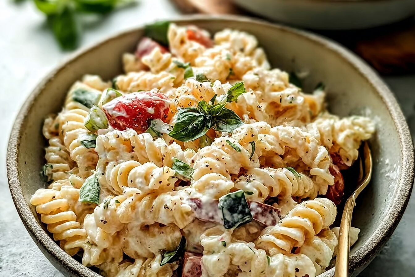 Creamy Italian Pasta Salad With Fresh Herbs And Tangy Dressing 6 Creamy Italian Pasta Salad