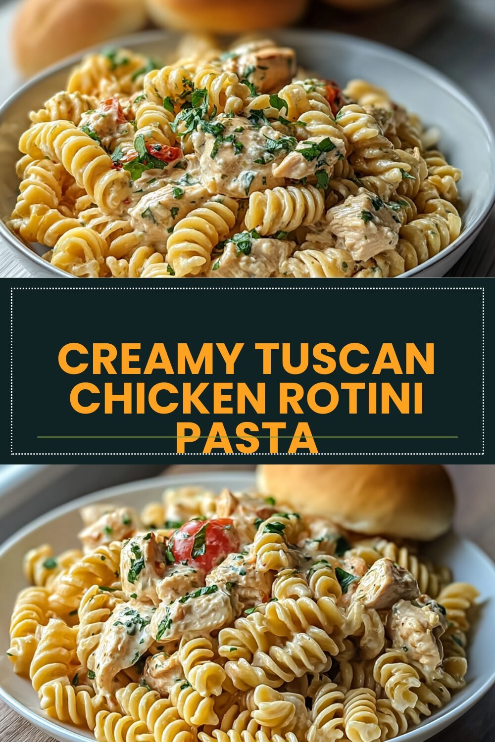 Creamy Tuscan Chicken Rotini Pasta