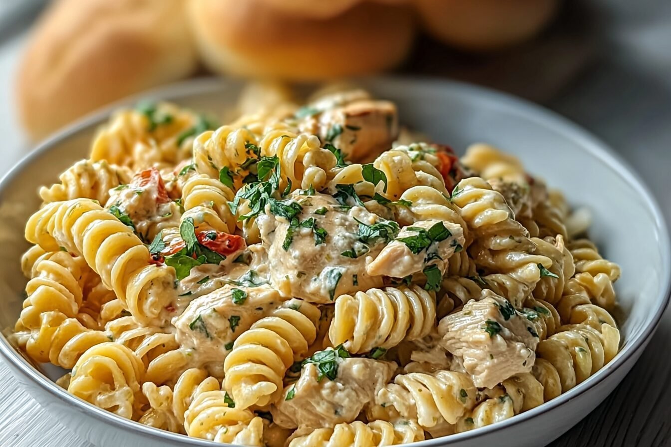 Creamy Tuscan Chicken Rotini Pasta