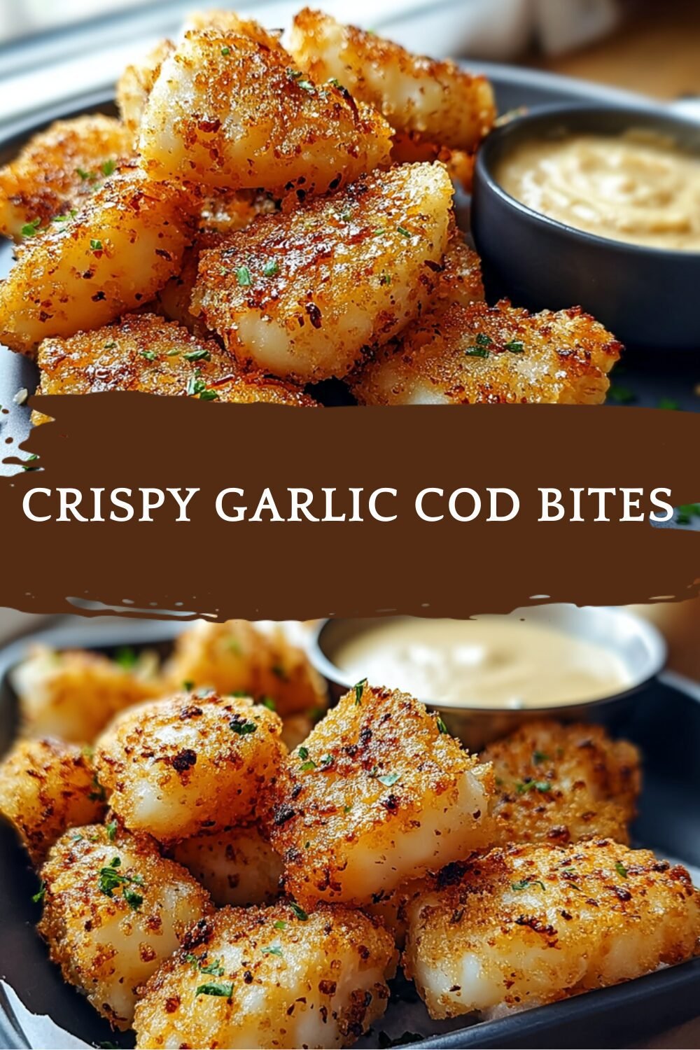 Crispy Garlic Cod Bites