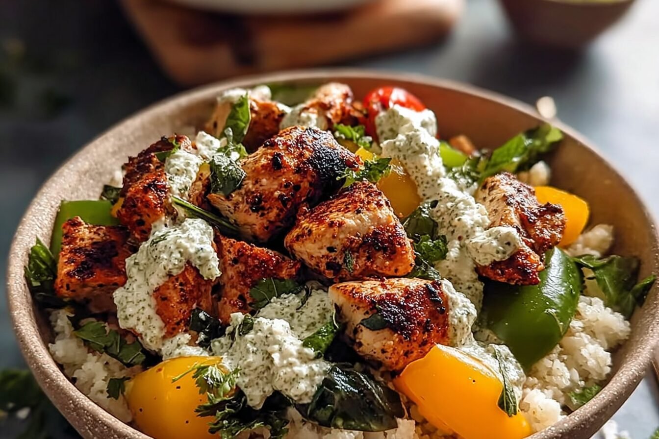 Greek Chicken Bowls With Fresh Veggies And Zesty Dressing Recipes 6 Greek Chicken Bowls