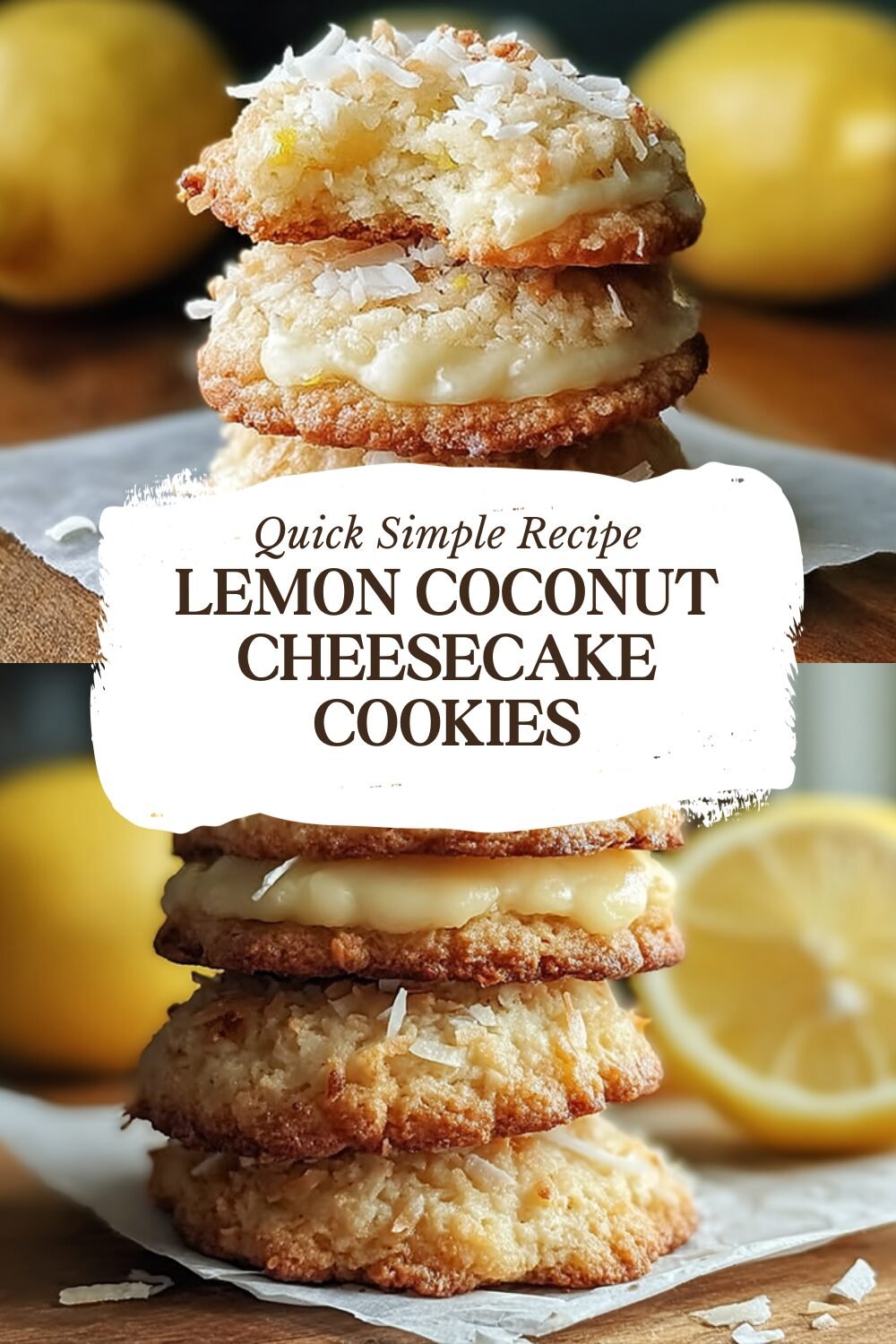 Lemon Coconut Cheesecake Cookies