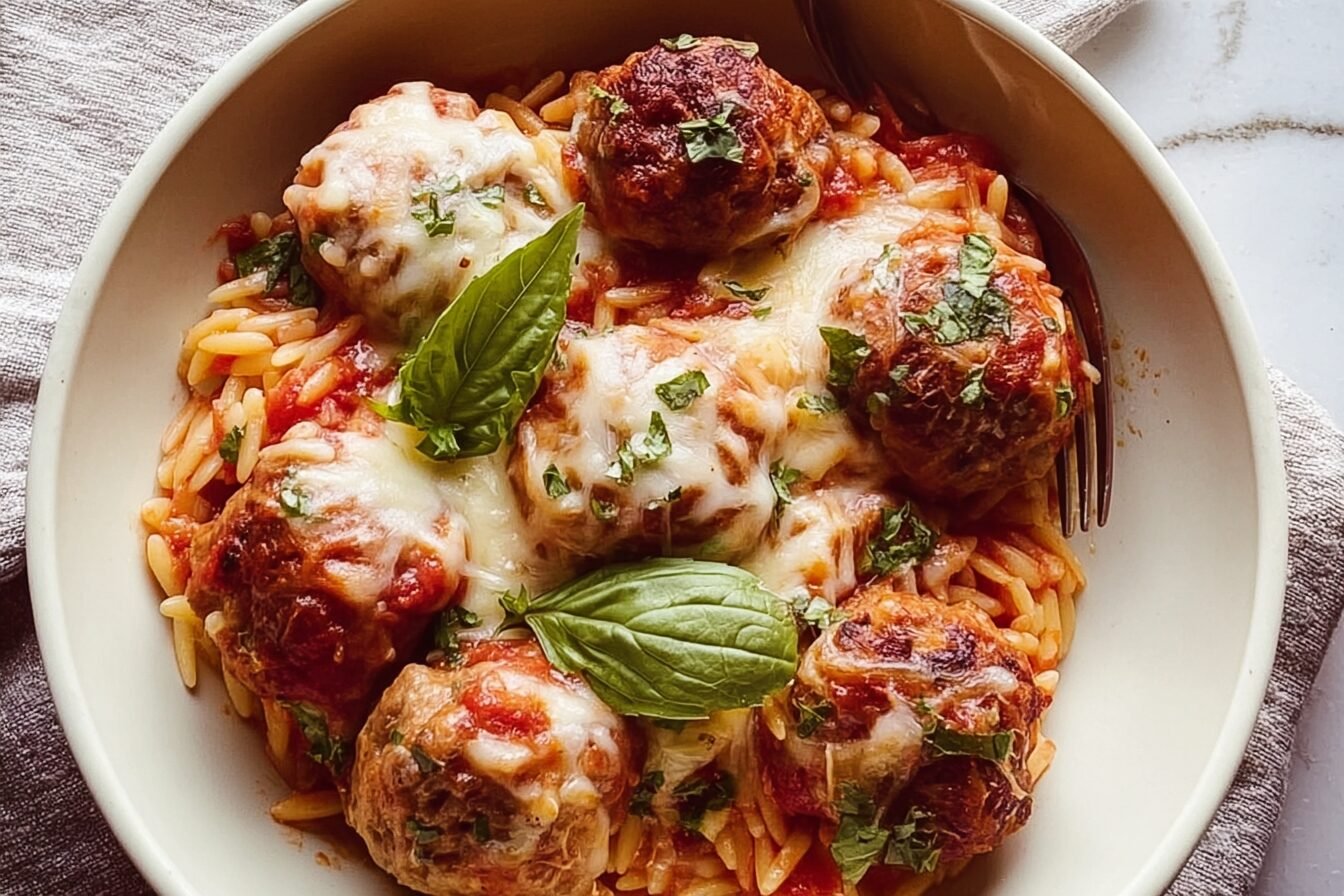 One-Pot Meatballs And Orzo Recipe For Easy Comfort Meal 6 Meatball Parm Orzo