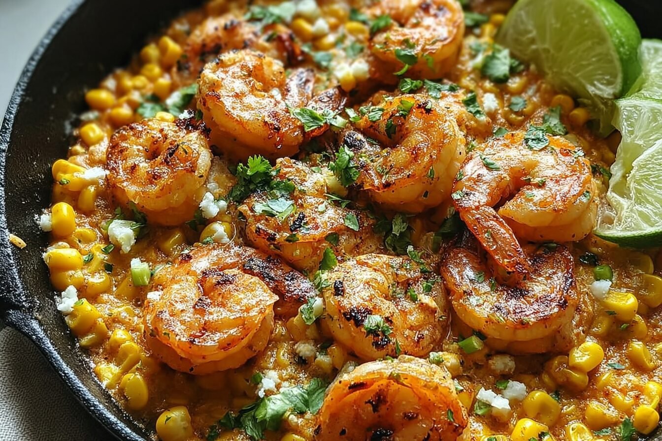 Shrimp And Creamed Corn Recipe Ready In 30 Minutes With One-Pan Cooking 6 Mexican Street Corn And Shrimp