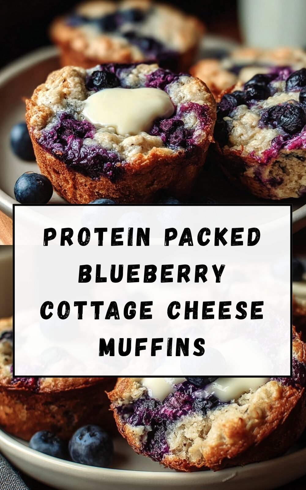 Protein Packed Blueberry Cottage Cheese Muffins