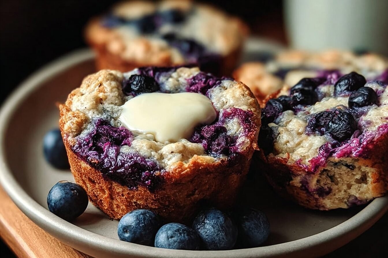 Protein Packed Blueberry Cottage Cheese Muffins