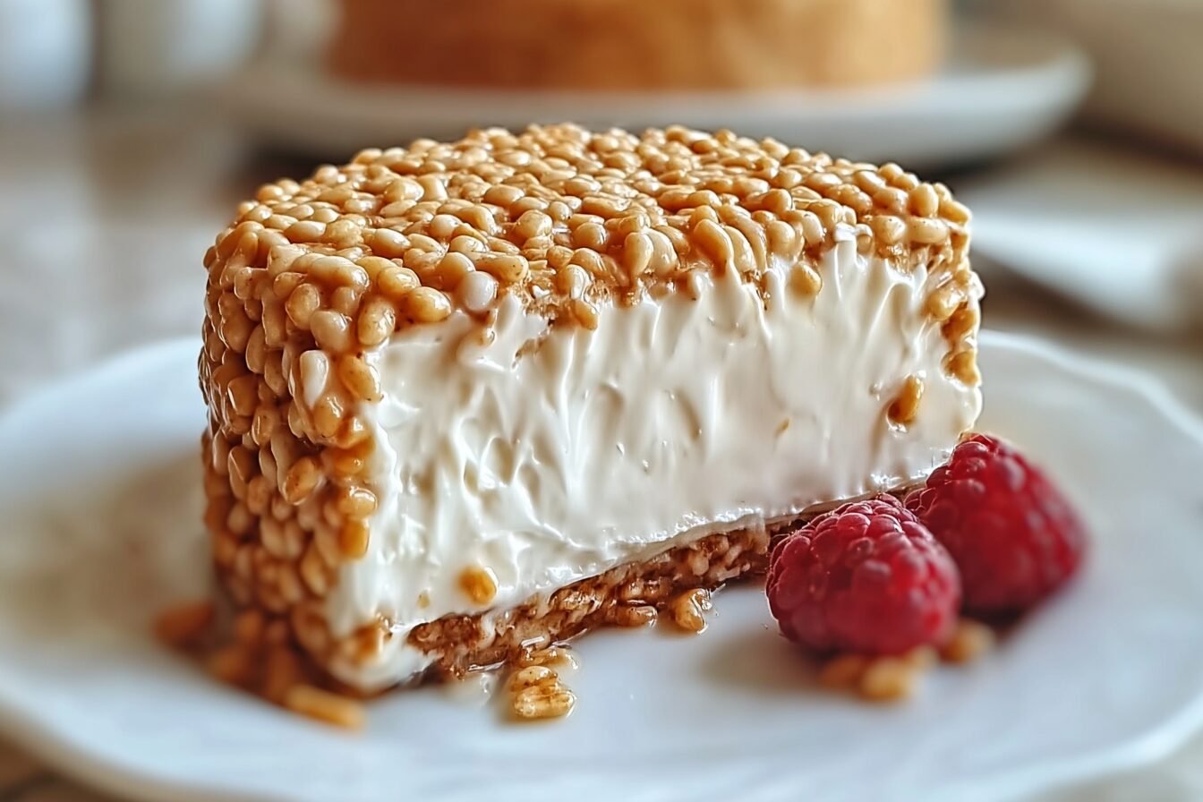 Rice Krispy Treat No Bake Cheesecake Recipe For Easy Desserts 6 Rice Krispie Treat Cheesecake