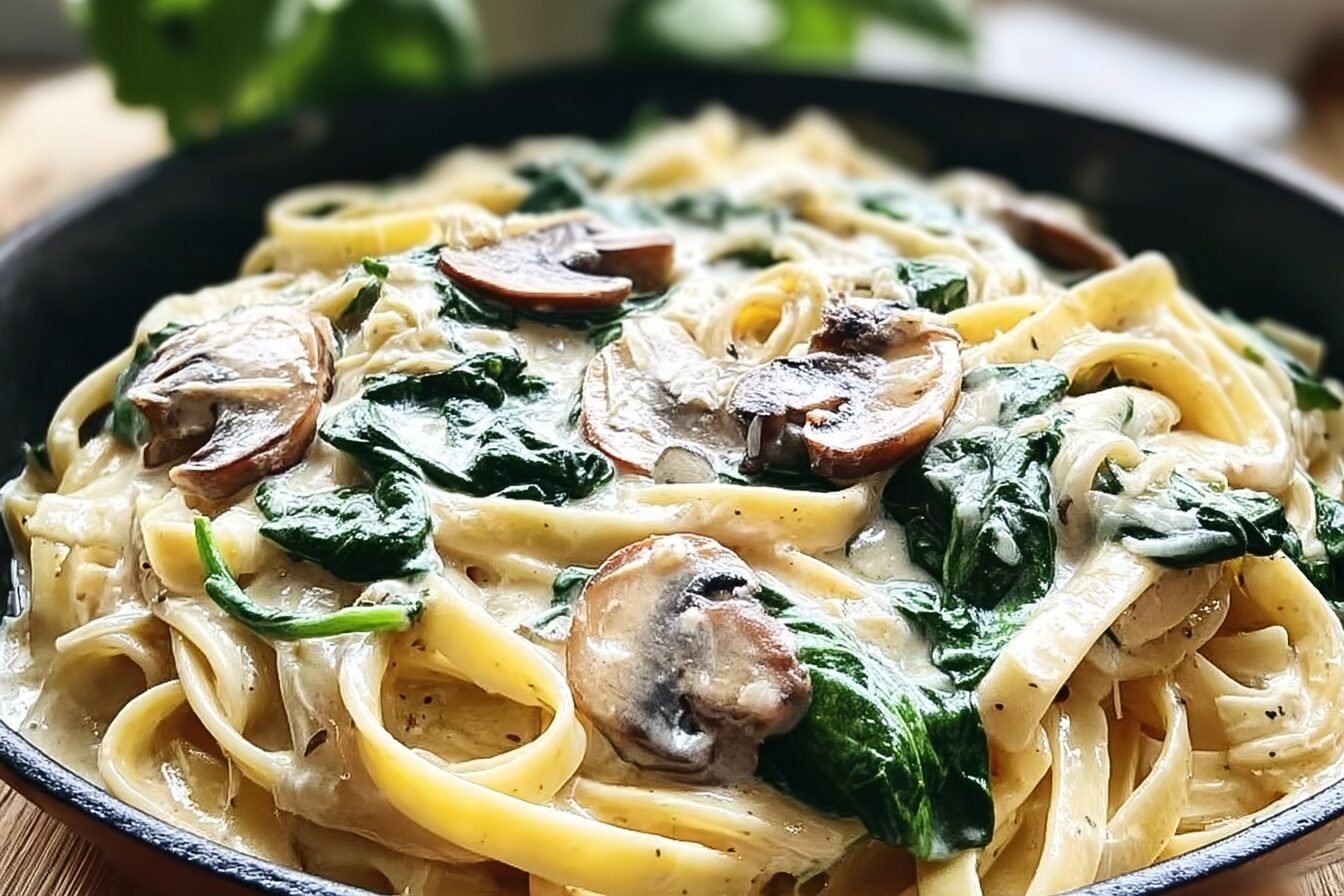 Slow Cooker Spinach And Mushroom Tortellini Recipe For Easy Meals 6 Slow Cooker Spinach And Mushroom Pasta Alfredo