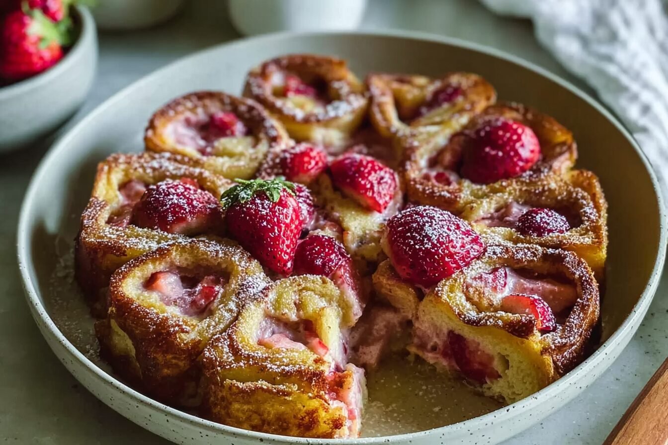 Strawberry And Cinnamon French Toast Roll Ups