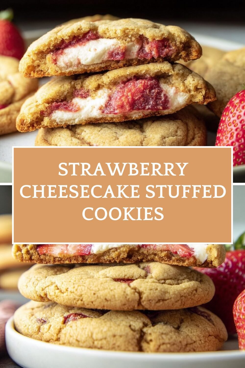 Strawberry Cheesecake Stuffed Cookies