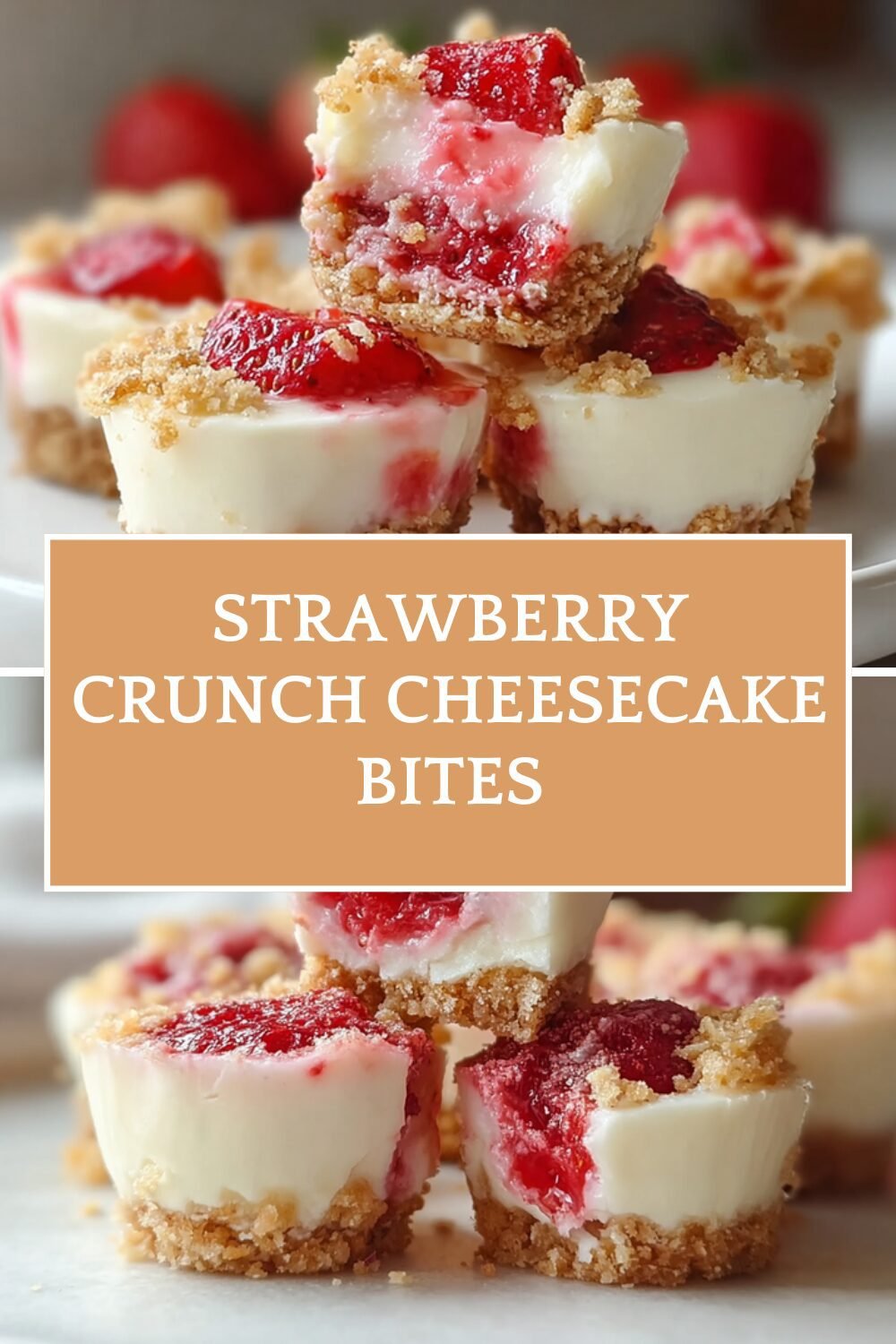 Strawberry Crunch Cheesecake Bites
