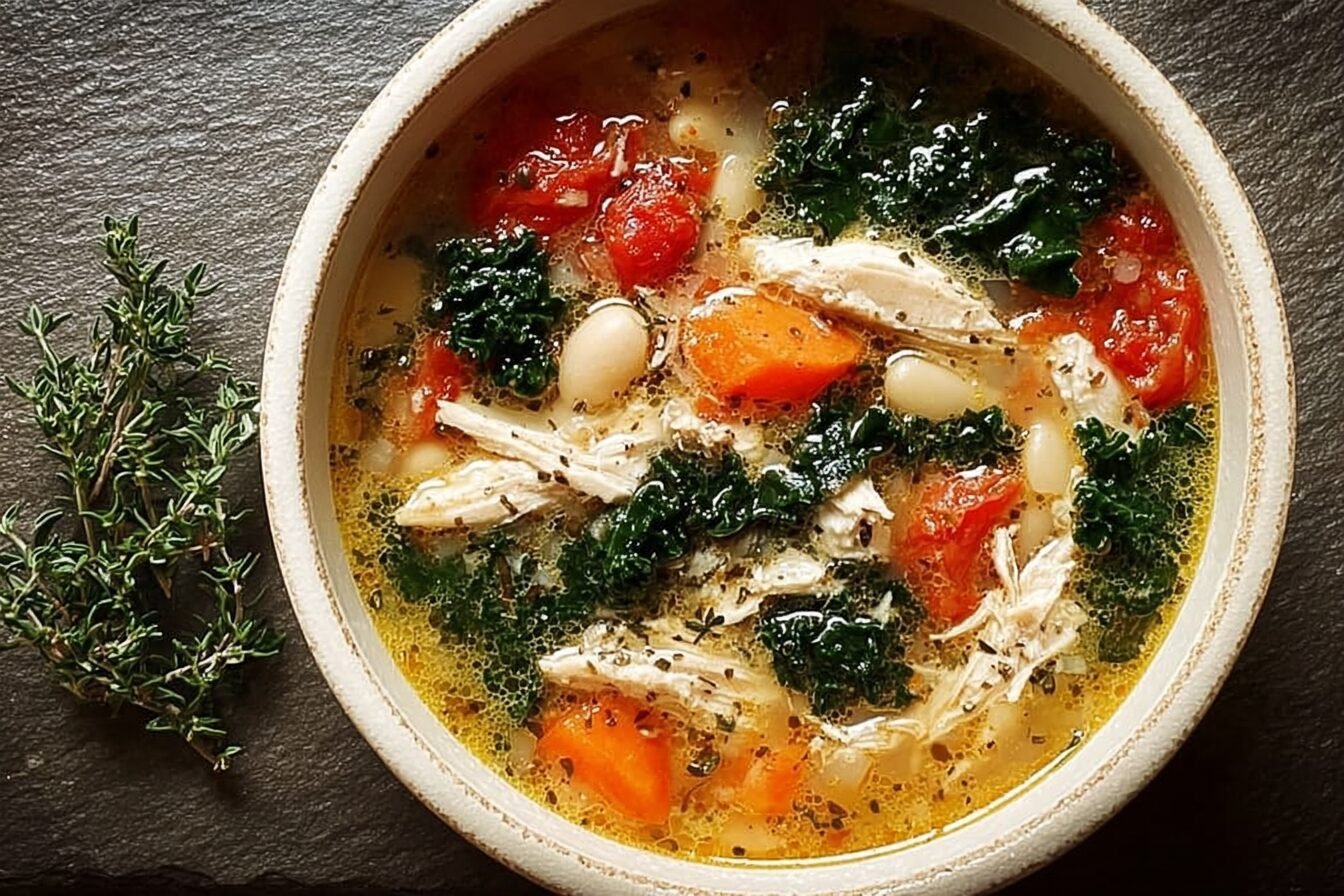 Creamy Tuscan Chicken Soup Recipe With Spinach And Sun-Dried Tomatoes 6 Tuscan Chicken Soup