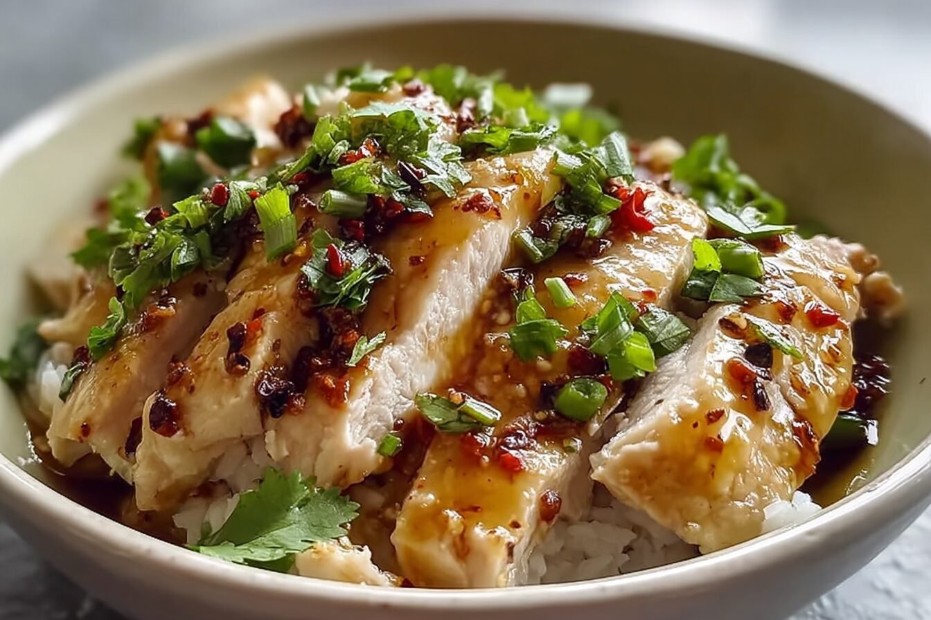 White Cut Chicken With Ginger Scallion Sauce Chinese Recipe 6 White Cut Chicken