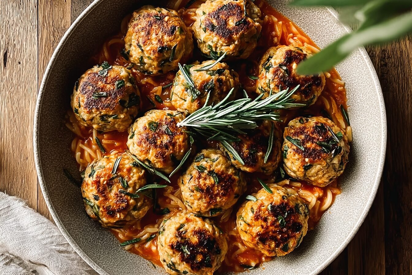 Baked Rosemary Chicken Meatballs