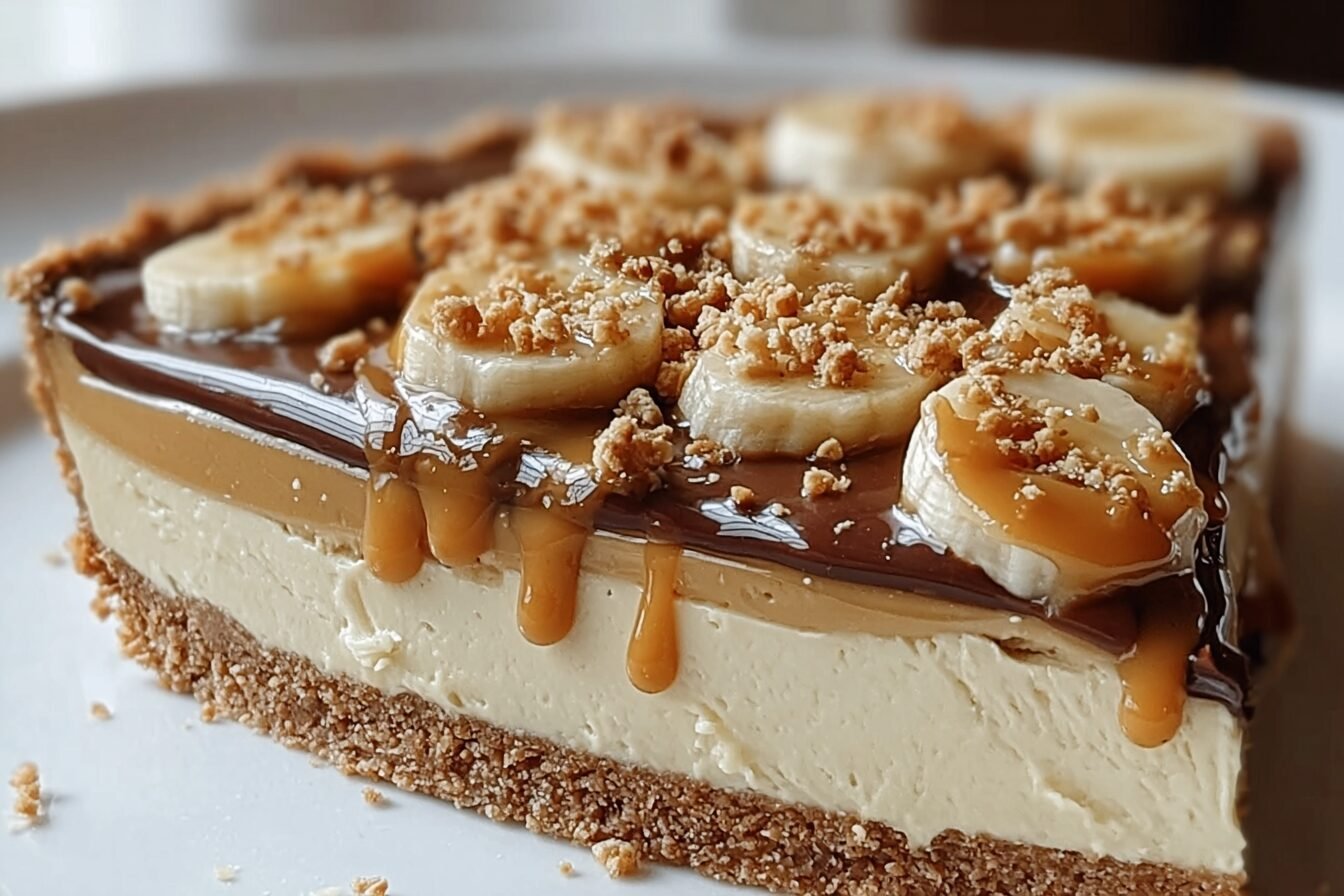 Banana Caramel Peanut Butter Cheesecake