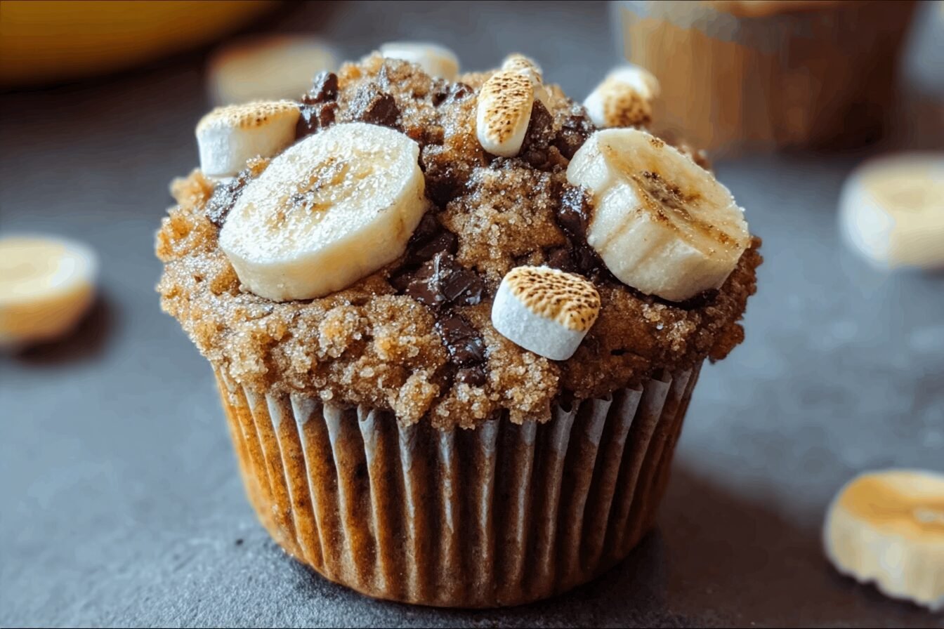 Banana S'Mores Muffins Packed With Gooey Goodness 6 Banana Smores Muffins