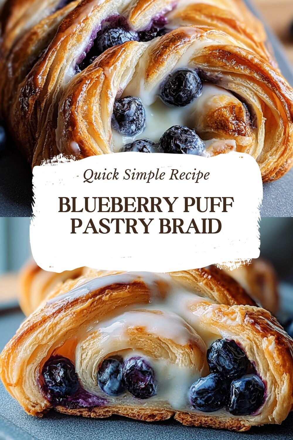 Blueberry Puff Pastry Braid