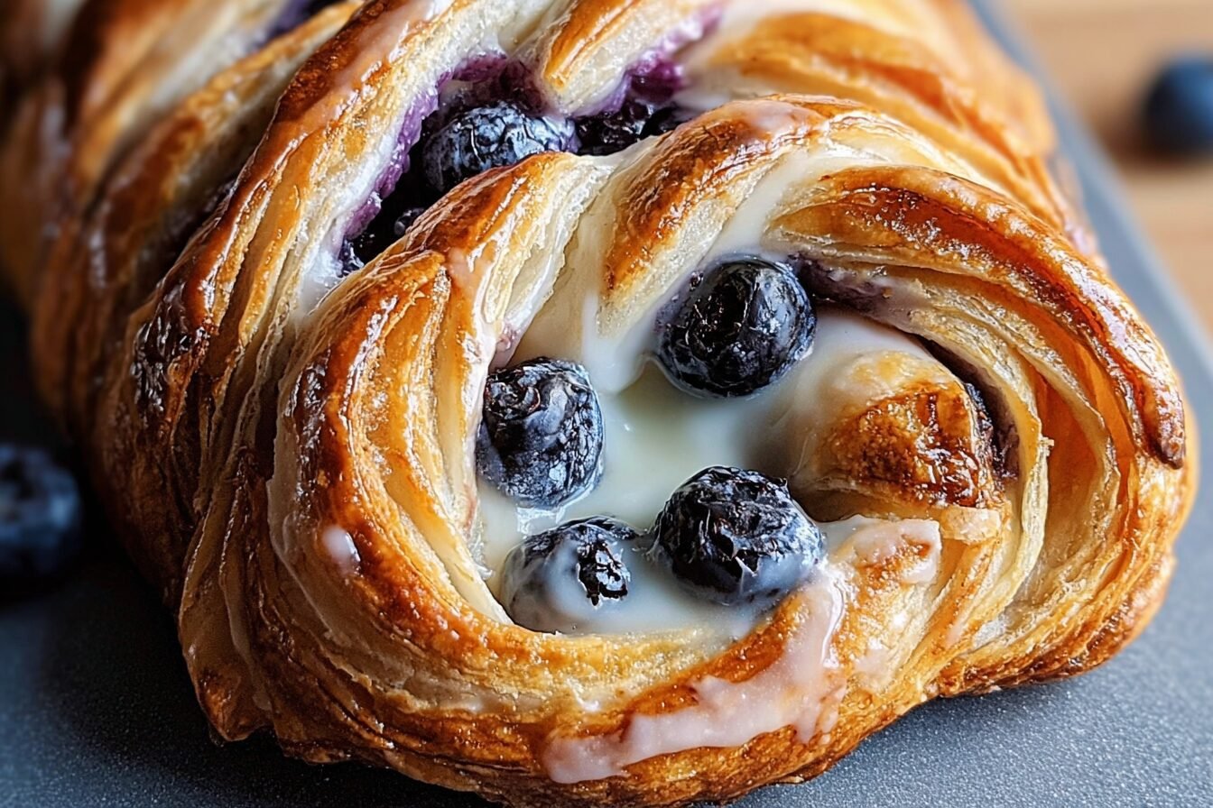 Blueberry Puff Pastry Braid