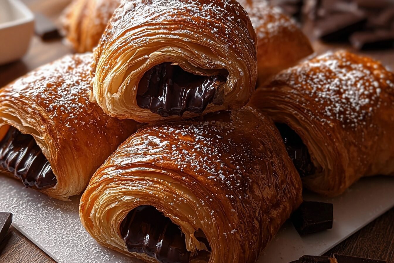 Homemade Chocolate Croissants Pain Au Chocolat Recipe 6 Chocolate Croissants