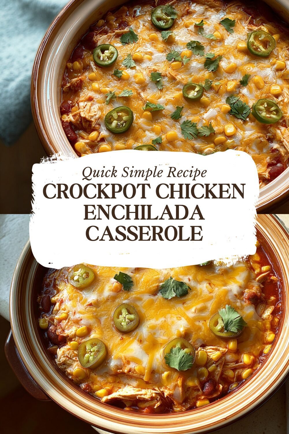 Crockpot Chicken Enchilada Casserole