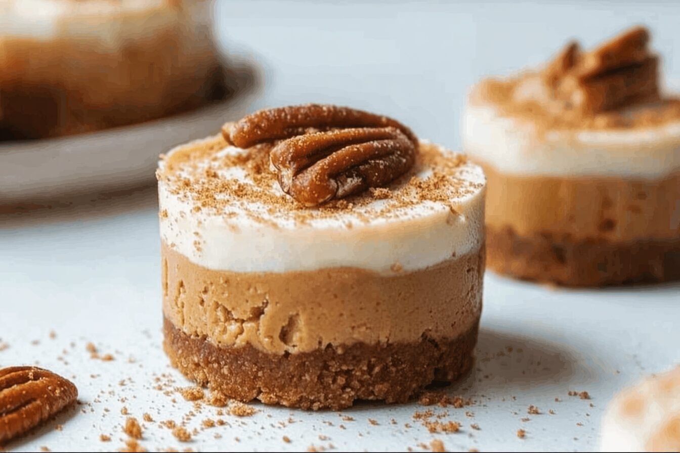 Mini No Bake Biscoff Cheesecakes Recipe 6 Mini Vegan Biscoff Cheesecakes