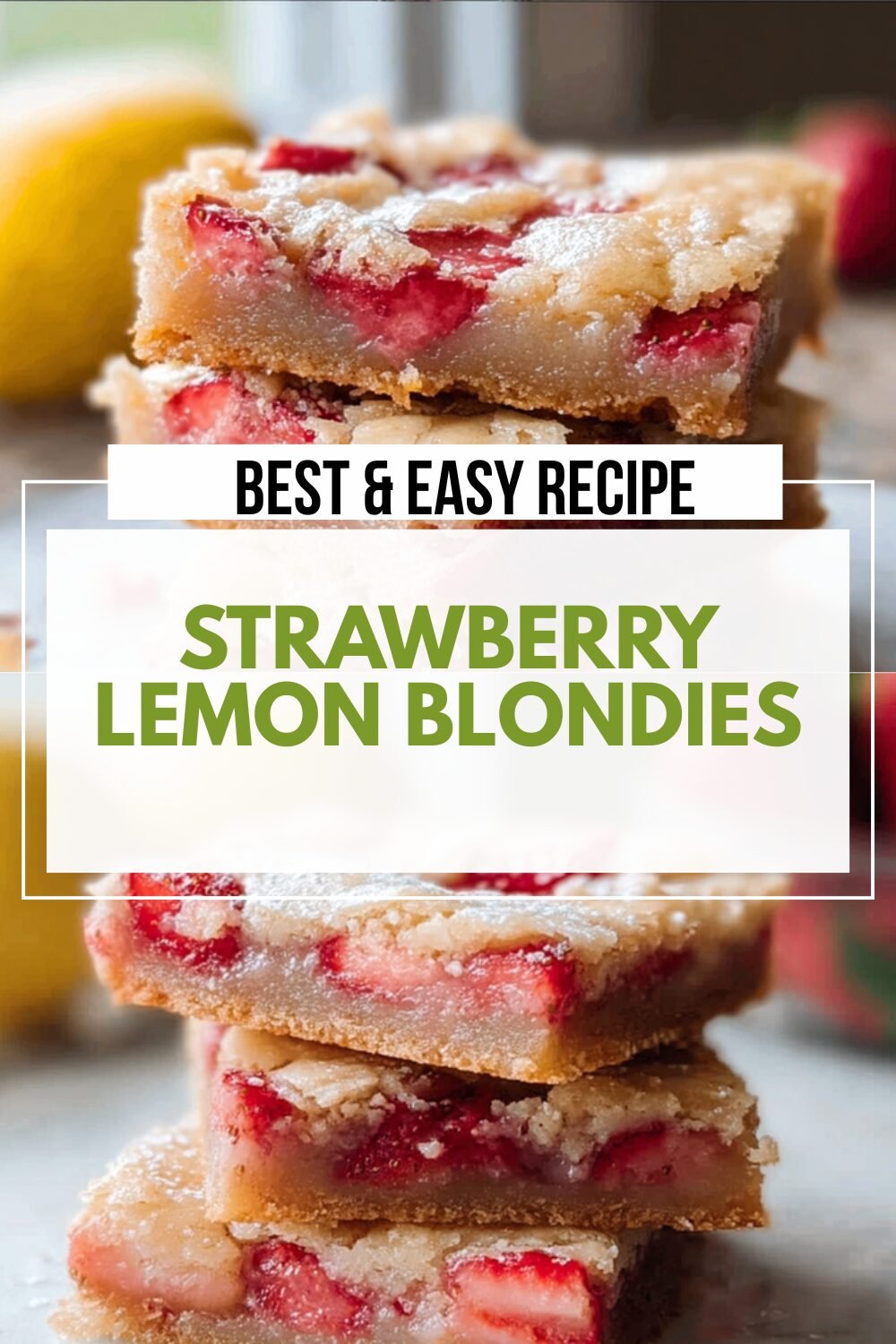 Strawberry Lemon Blondies