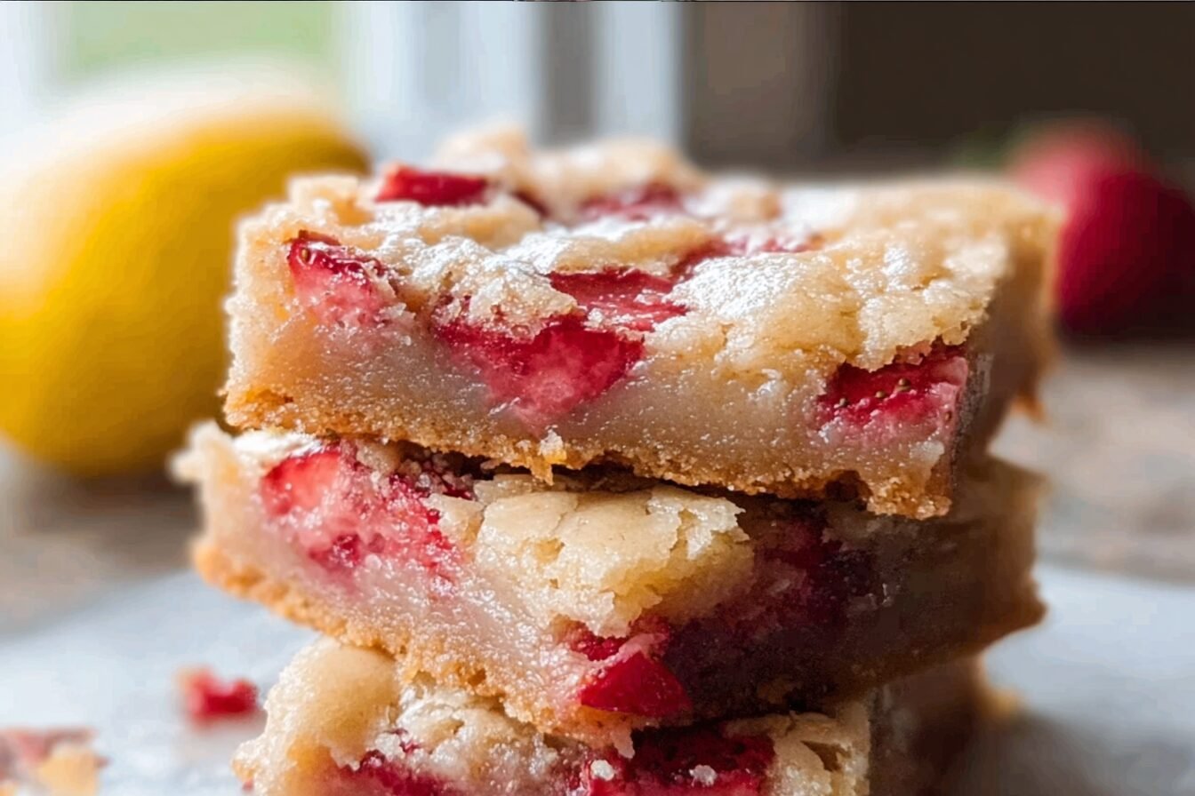 Strawberry Lemon Blondies