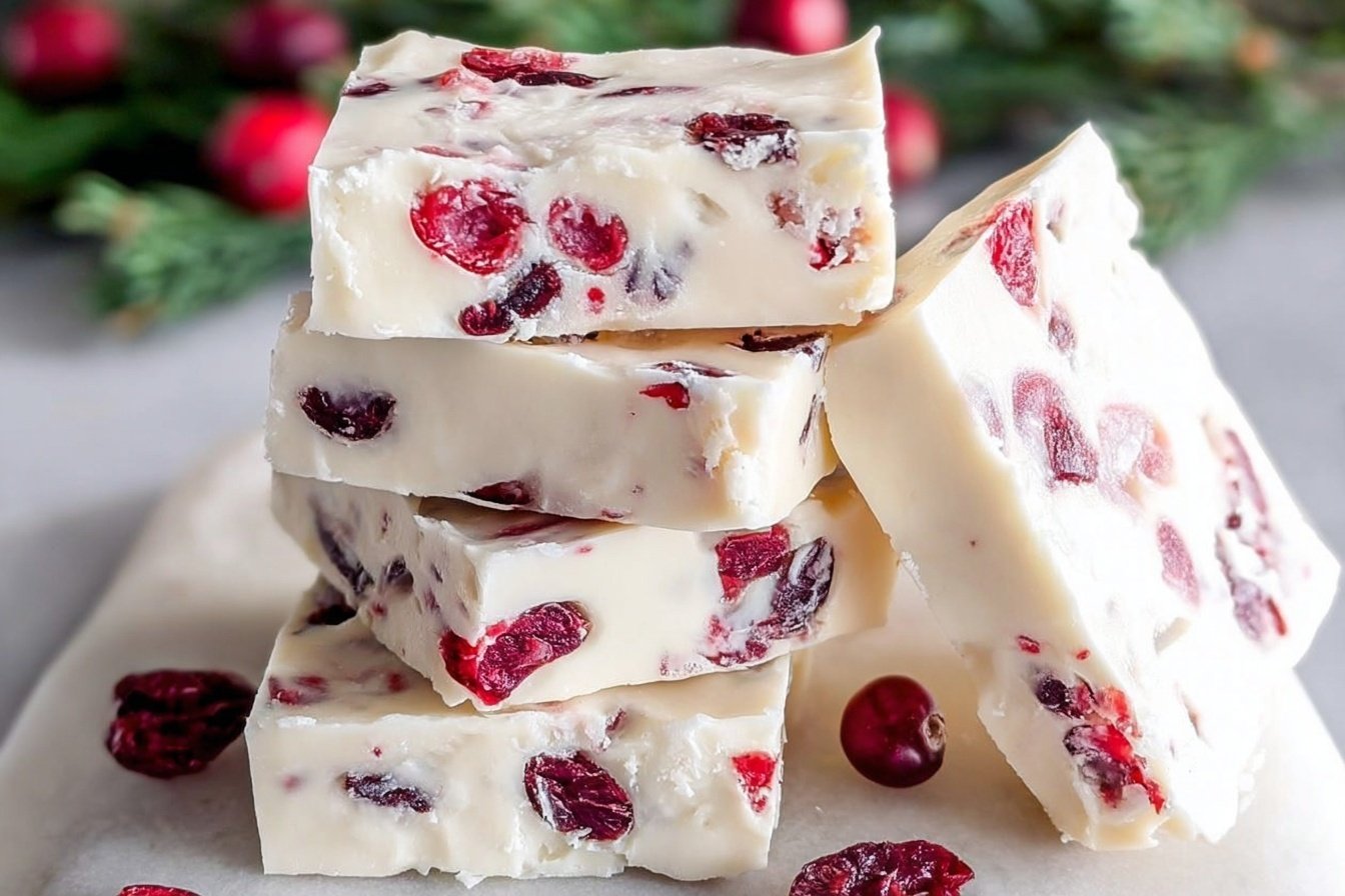 Easy White Chocolate Cranberry Fudge Recipe 6 White Chocolate Cranberry Fudge