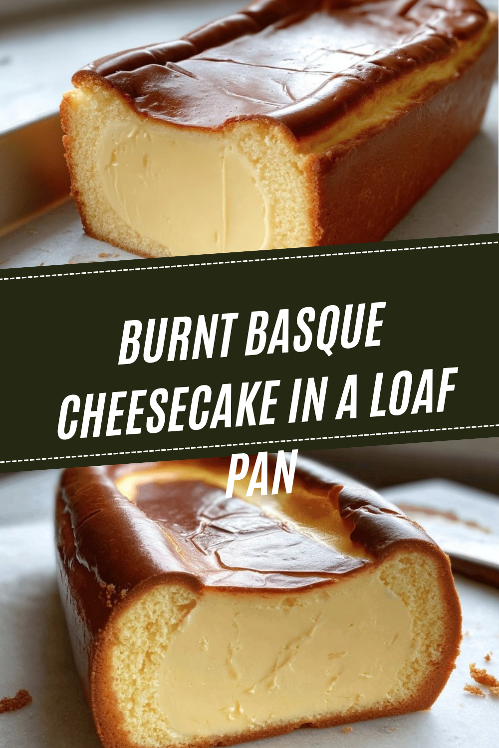 Burnt Basque Cheesecake In A Loaf Pan