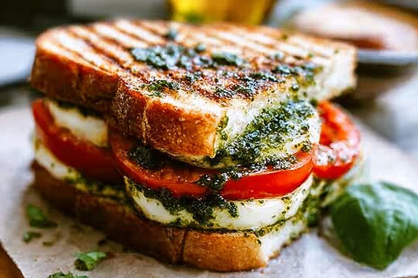 Pesto Caprese Sandwich Recipe 6 Caprese Sandwich With Basil Pesto