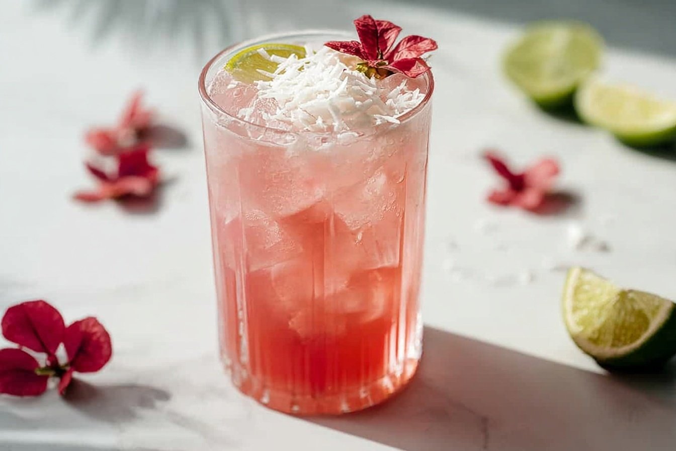 Coconut Hibiscus Breeze Mocktail