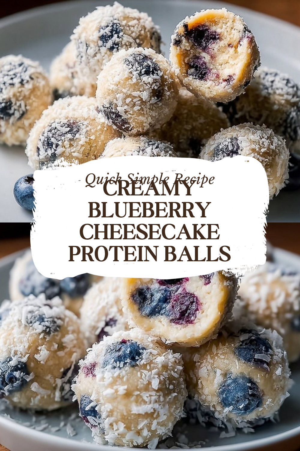 Creamy Blueberry Cheesecake Protein Balls
