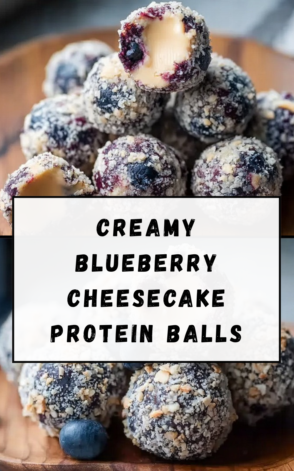 Creamy Blueberry Cheesecake Protein Balls