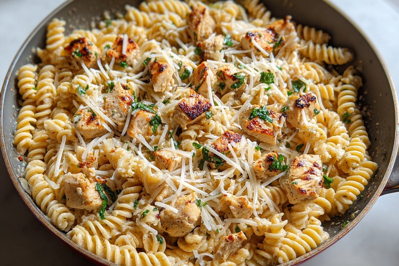 Healthy Garlic Parmesan Chicken Pasta