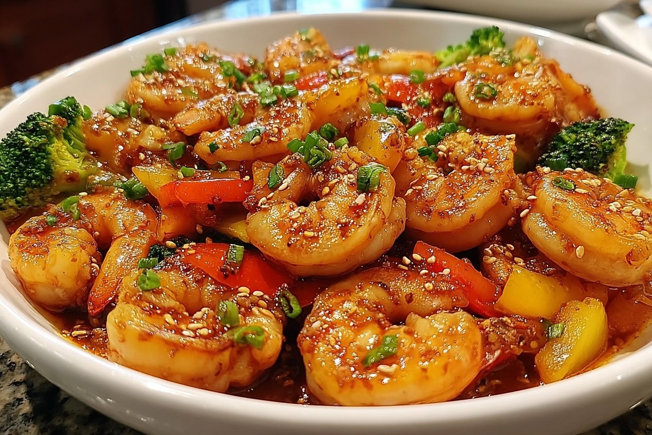 Honey Garlic Shrimp Stirfry