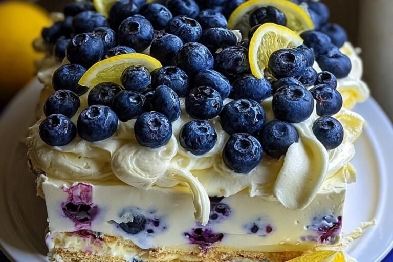 No-Bake Lemon Blueberry Cream Cake 86.Png