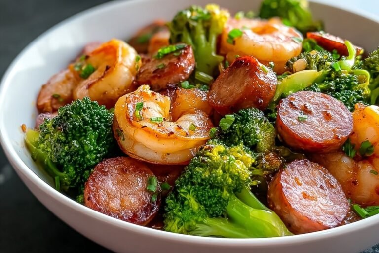 Savory Honey Garlic Shrimp And Sausage With Broccoli 11.Png