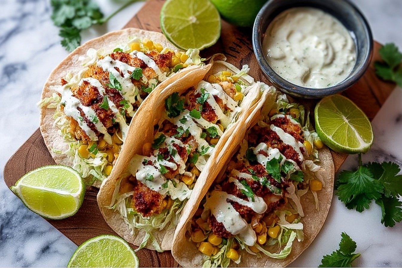 Tilapia Fish Tacos With Chipotle Lime Crema