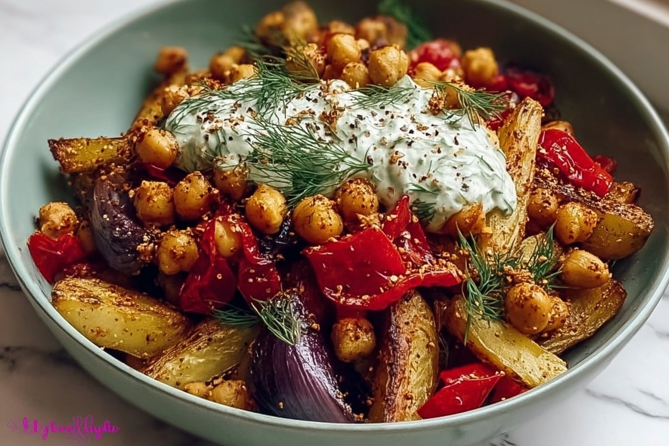 Vegan Mediterranean Roasted Vegetables Bowl